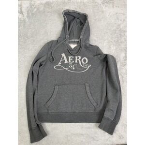 Vintage Y2K Aeropostale Pullover Hoodie Women's Size Large Gray
